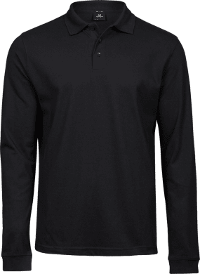 Luxury Stretch Long Sleeve Polo Black
