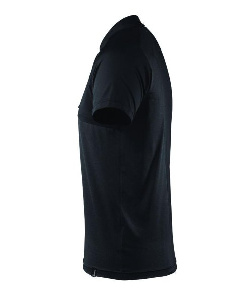 Zoom bild av Pikétröja med bröstficka, svart