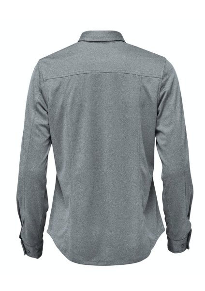 Zoom bild av Långärmad dam funktions skjorta, grå melange